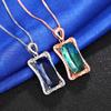 Huitan Luxury Female Fashion Pendant Necklace with Bright Zirconia Box Chain Jewelry Anniversary Party Accessories for Women