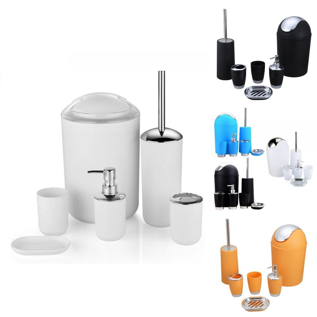 Bathroom Accessories Six Piece Plastic Washroom Kit With Toothbrush Organizer And Storage For Office And Gift