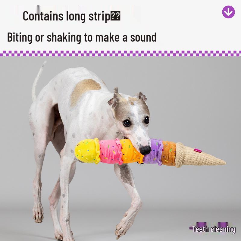 QMonster Dog Ice Cream Sound Toy - Colorful, Slow Rebound, Stress Relief