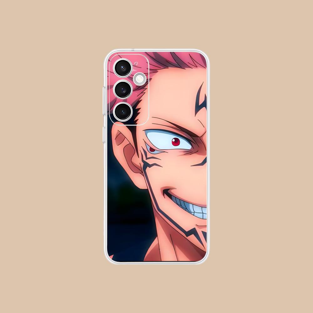 Jujutsu Kaisen Sukuna Mobile Phone Case for Samsung Galaxy S25 S24 S23 S22 S21Plus FE Ultra Clear Colorful Cover Pretty Luxury