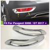 ABS Chrome Rear Tail Bumper Fog Light Lamp Decoration Stickers Cover Trim Fit For Peugeot 5008 / GT 2017 - 2024 Car Accessories