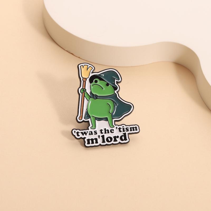 'twas the 'tism m'lord Emaille-Anstecknadeln Lustige Frosch-Broschen Revers-Anstecker Cartoon Tier Zitate Schmuck Geschenk für Freunde