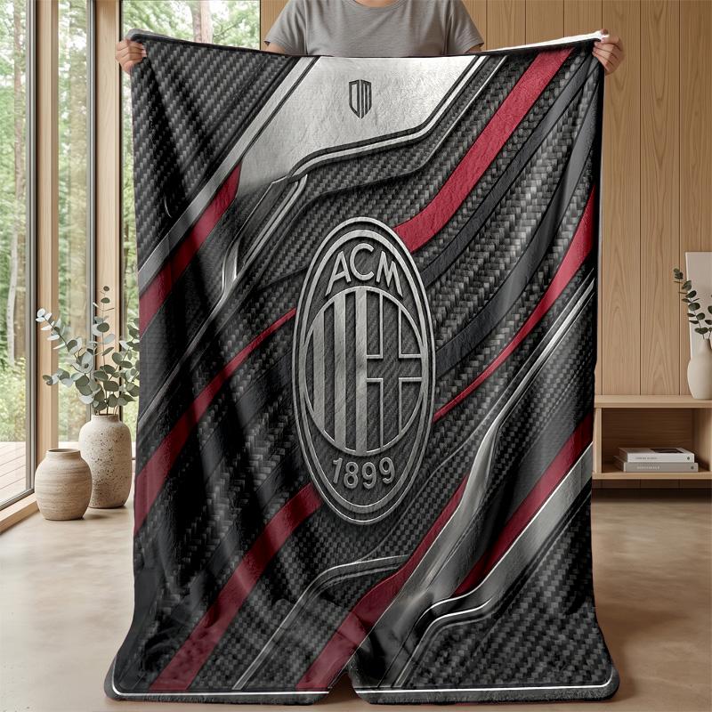 AC Milan Theme blanket Soft Flannel Blanket Plush Throw Blanket Cozy Sofa Bed Blanket for Home Decor
