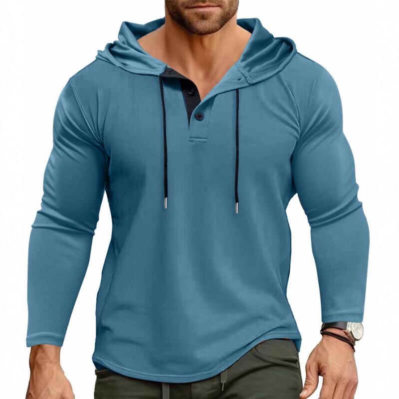 Men S Sports Loose Drawstring Hooded Long Sleeve Quick Dry Top