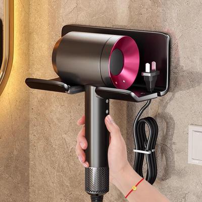 Punch-Free Wall-Mounted Hair Dryer Rack for Bathroom - Compatible with Dyson