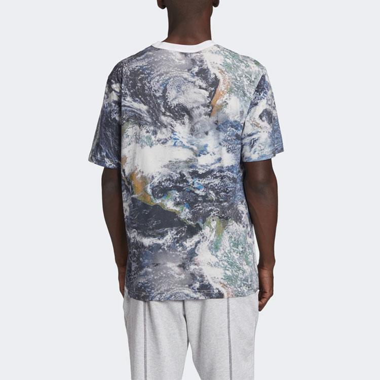 Adidas Originals Trefoil Casual Print Fitness Round Neck Short Sleeve T-Shirt Men Tops Multicolor GD9276