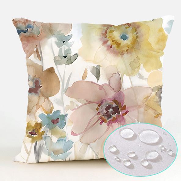 Polyester Waterproof Pillow Cover With Floral Pattern For Living Room Decor