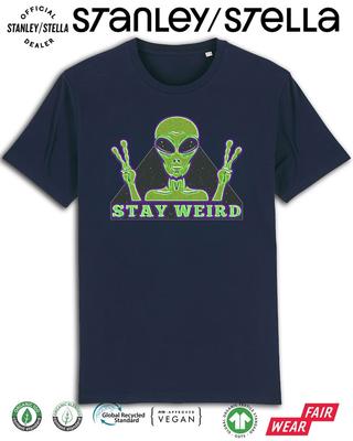 Pánské tričko ALIEN Stay Weird Vtipné UFO Vesmírná invaze Bavlna Mimozemšťané Top