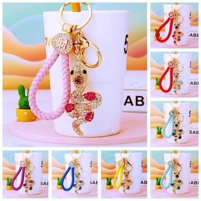 Fortune Rhinestone Snake Keychain Exquisite Zodiac Snake Year Key Ring  Year of Chinese