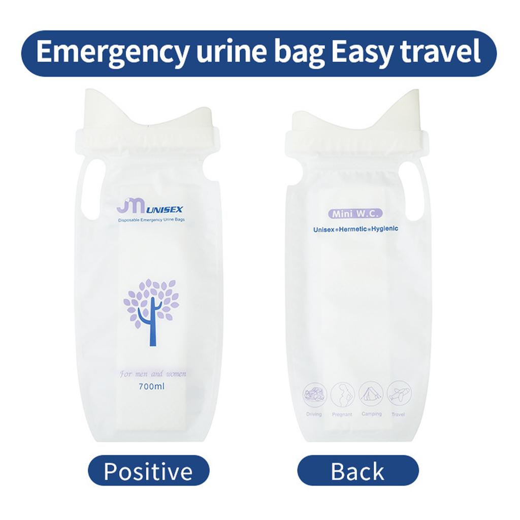 12pcs 700ML Disposable Urine Bags Portable Effective Sealing Folding Unisex Urine Bag