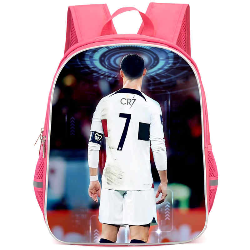 Cr7 Rucksack Hochauflösender Druck Große Kapazität Multifunktion Reißverschluss Oxford Rückenschutz Leichter Rucksack