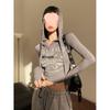 American Wasteland Style Y2K Women's Jazz Dance Hooded Knit Sweater