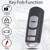 Key Fob Shell Case Replacement Fits For Mazda 3 6 Miata MX-5 CX-5 CX-9 2014 2015 2016 2017 2018  Keyless Entry Remote Control 4 Button Pad Key Fob