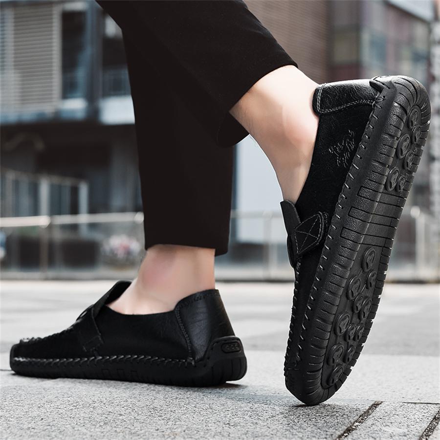 Fashion Classic Loafers New Men's Leather Lazy Shoes Driving Flat Bottom Casual Foreign Trade Single Shoes Women's Rubber Outdoor