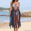 Women's Fashionable V-neck Pullover With Hollowed Out Breathable Beach Bikini Cover Up Dress