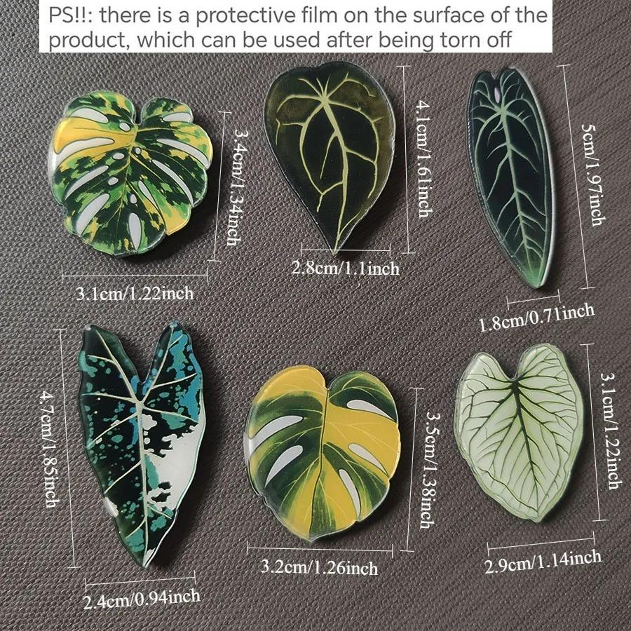 6pcs Begonia Monstera Magnetic Refrigerator Magnets, Kawaii Tropical Plants Refrigerator Magnets, Whiteboard Magnets