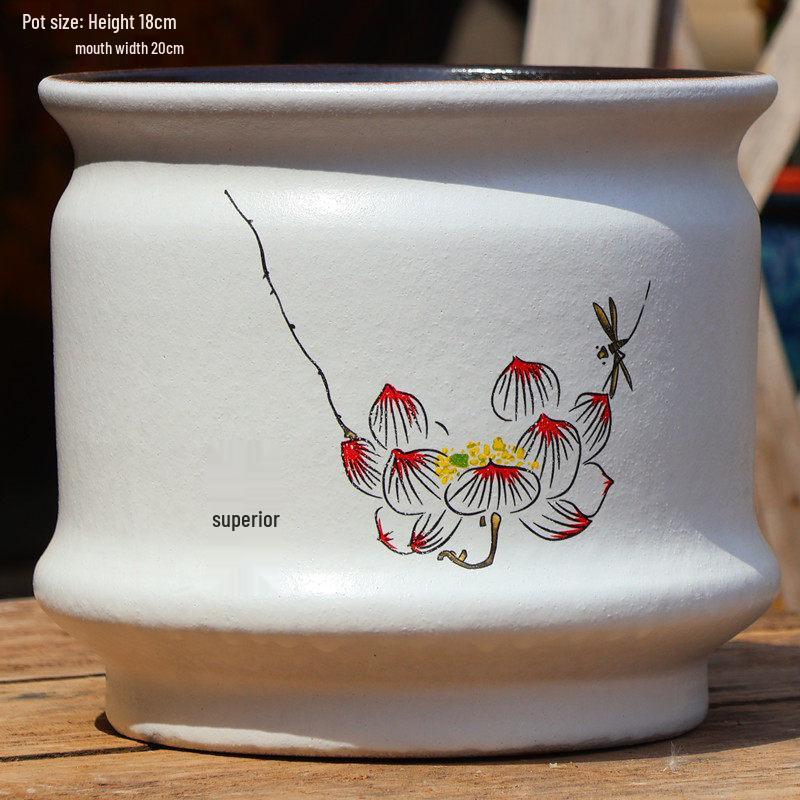 Large Handmade Coarse Pottery Ceramic Flower Pot for Outdoor Courtyard and Home, Ideal for Bougainvillea and Large Succulents