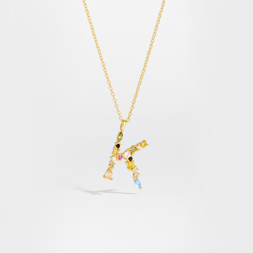 925 Sterling Silver Gold Letter M Pendant Initial F Alphabet Necklace Monogram Opals 2020 Women Accessories Jewelry