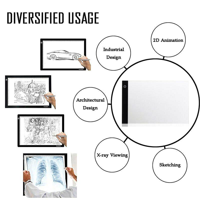 A5 Led Art Stencil Board Light Box Usb Tracing Drawing Table Adjustable Pad