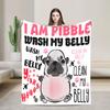 Eu Sou Pibble Lave Minhas Mantas de Barriga Plush de Lã Coral Meme Cão Engraçado Brainrot Manta Quente para Carro Sofá Sofá Cama