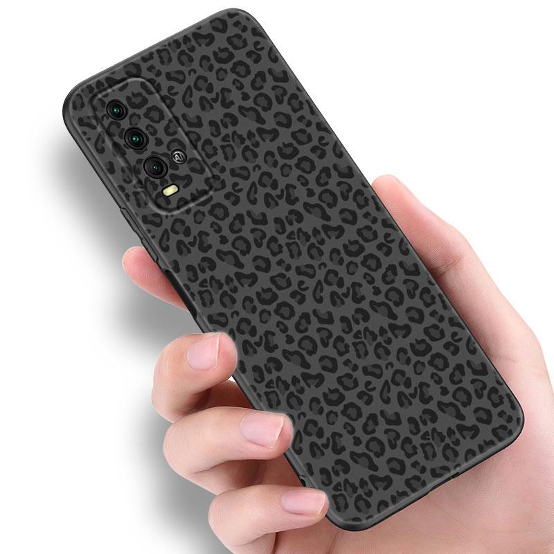 Pouzdro na telefon s leopardím potiskem pro Xiaomi Redmi Note 5 6 9T K20 K40 K50 Pro 7A 8A 9A 9C 9i 10A 10C A1 S2 Měkký TPU Černý kryt
