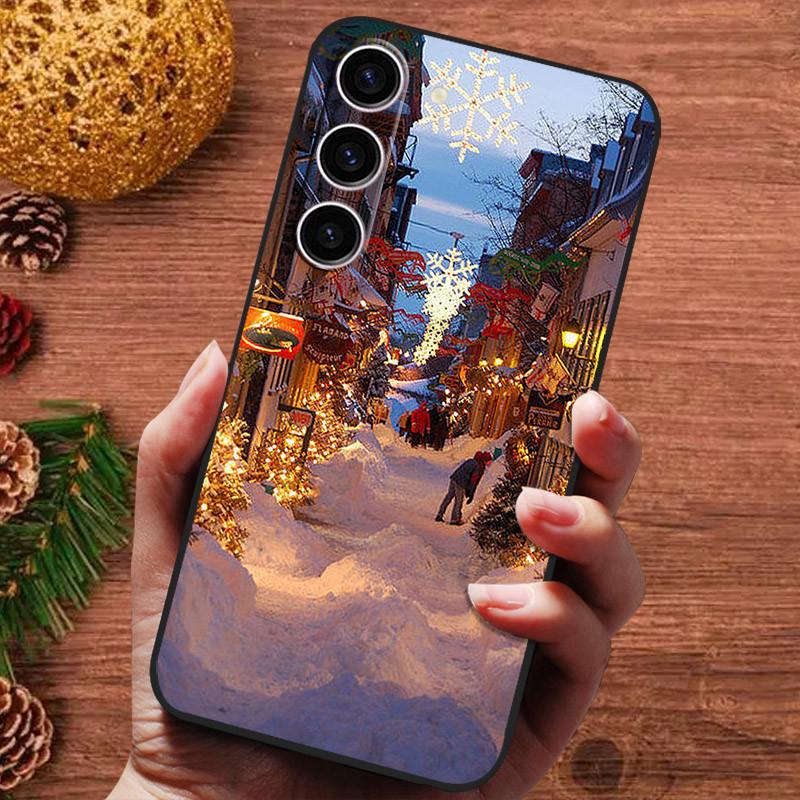 Vánoční malovaný kryt pro Samsung Galaxy S25 Ultra S25Plus Pouzdro Silikonové Měkké Fundas Pro Samsung S25 Plus Kryt telefonu s 25