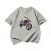 Graffiti Dirt Motorcycle Graphic Tee Kids 100 Cotton Crew Neck T Shirt Short Sleeve Breathable Tops For Boys Girls Children