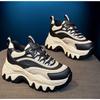 Sneakers Women Casual White Shoes 8CM Fashion Height Increasing Thick Bottom Spring Platform Leather Woman Chunky Sneakers 2025