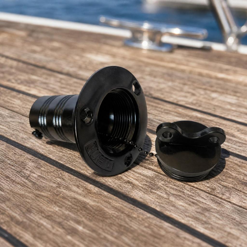 Deck Fill with Tethered Cap Waterproof Chain Flush for RVs