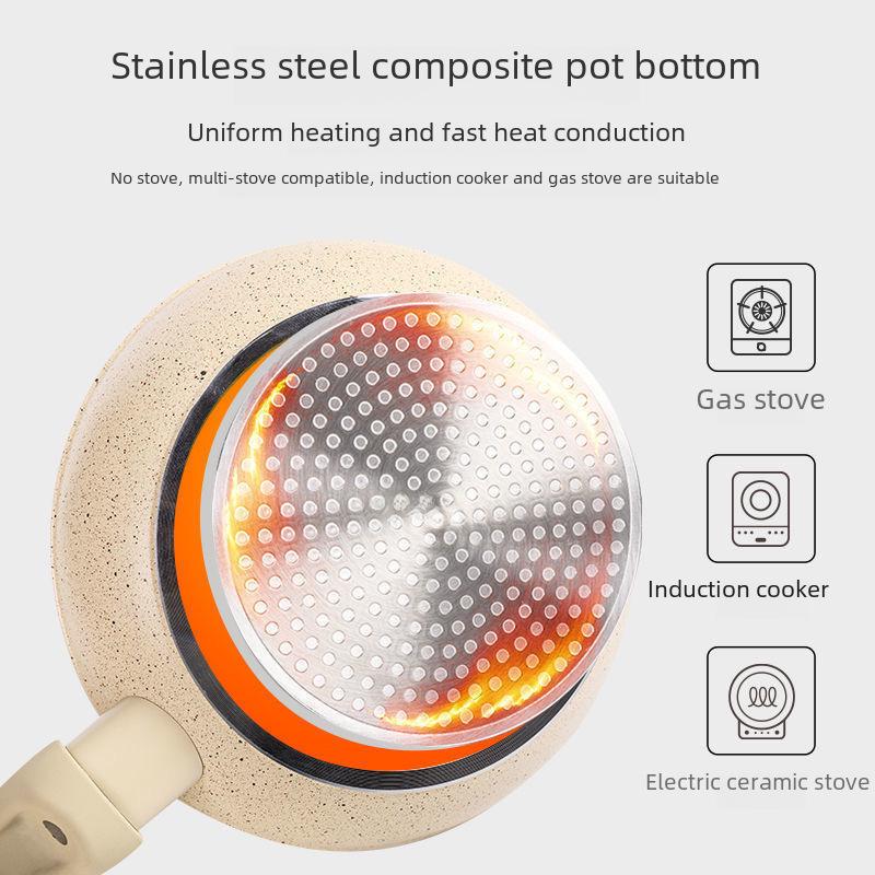 Non-Stick Medical Stone Frying Pan: Multi-Function, Steak & Pancake-Ready, Induction & Gas Compatible, Ideal for Baby Food.