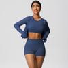 Tight Naked Feeling Brushed Yoga Suit, Quick Drying Breathable Sports Set, Outdoor Leisure Running Fitness Three Piece Set For Women