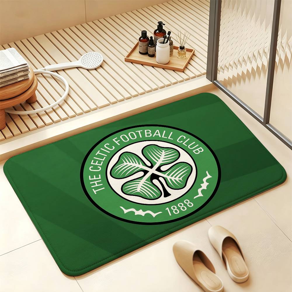 C-Celtic FC Anti‑Slip Floor Mat Short Plush Rug mat Soft Comfortable Machine Washable Home Decor