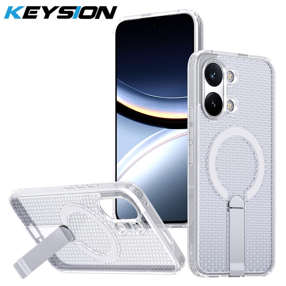 KEYSION Dutý kryt pro odvod tepla s MagSafe pro Xiaomi POCO X8 Pro Max Magnetické chlazení Skrytý stojánek Nárazuvzdorný kryt telefonu