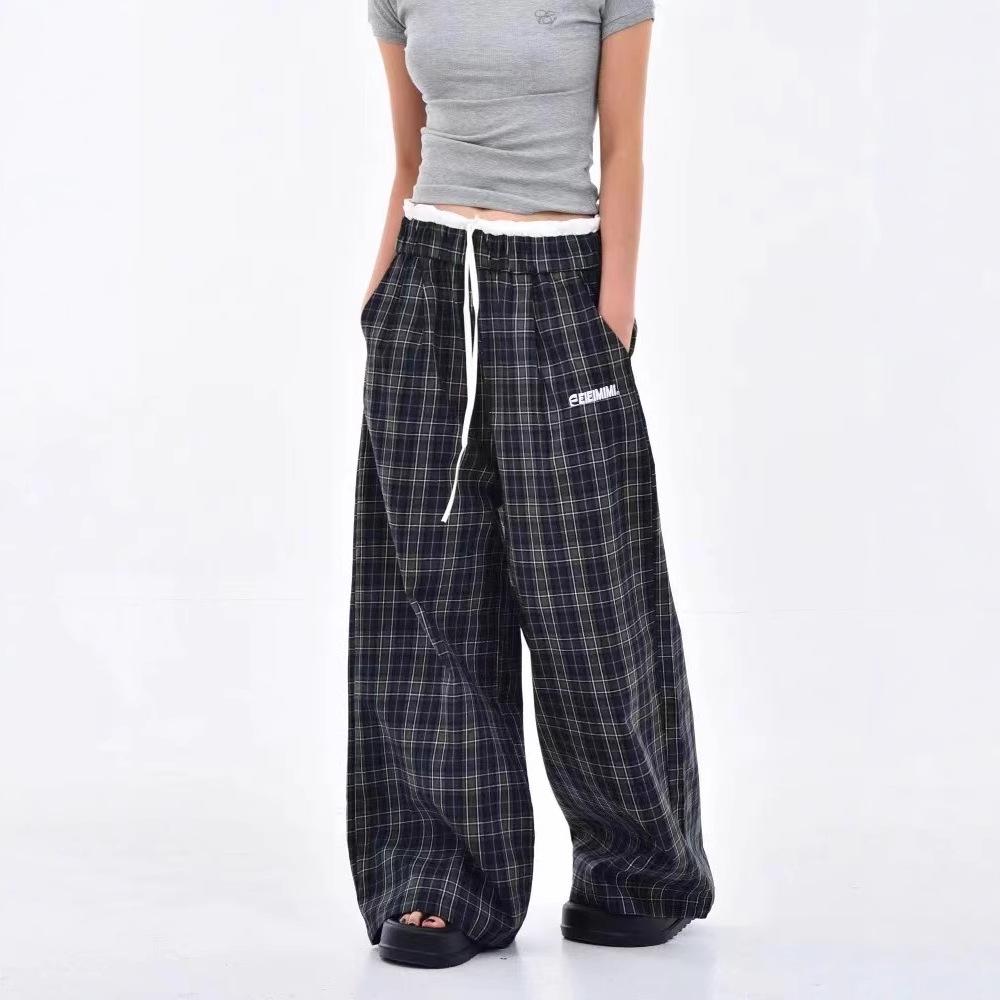 Women's Retro Double-Waist Wide-Leg Pants, High-Waisted Loose Fit, Spring/Autumn 2025 Collection