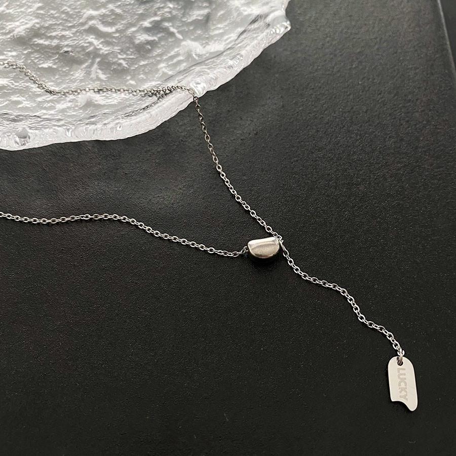 

Золотой кулон-боб акации на удачу - Женская цепочка для свитера из титановой стали, не тускнеющая