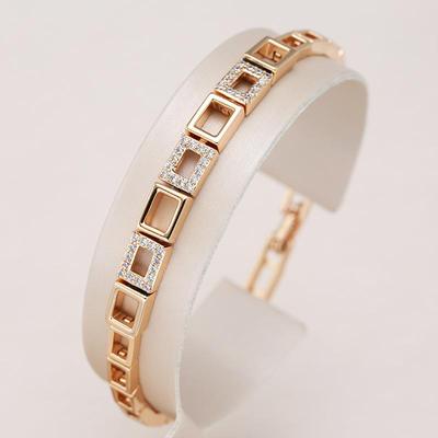 Quadratische hohle geometrische Zirkon-Armbänder für Damen, trendiger Schmuck