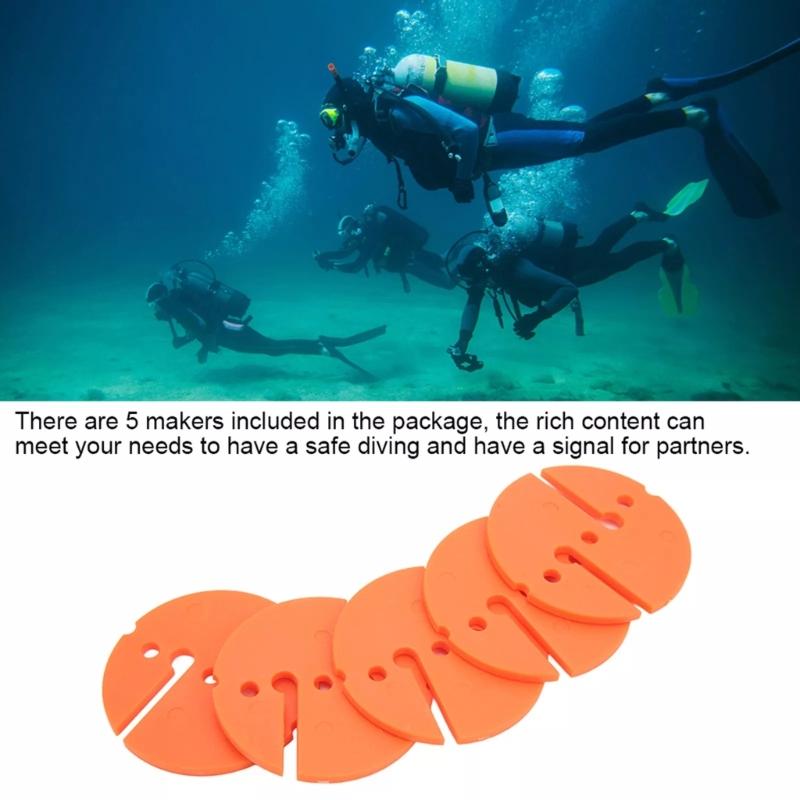 5Pcs Safety Rope Line Marker Round Scubas Dives Line Circle Marker Wreck Cave Dives Marker Diving Accessories Enduring