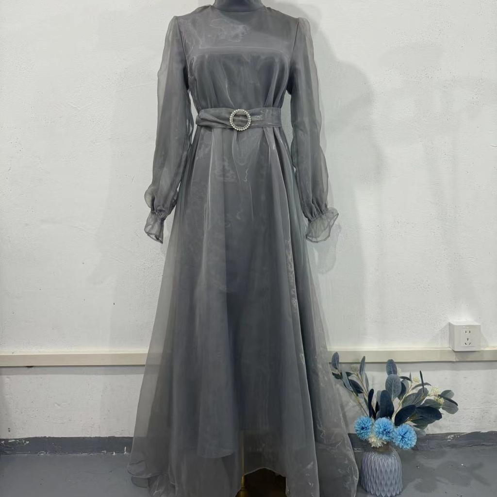 DAFIFY Women's Fashion Spring Fall Solid Color Print Long Sleeve Half Turtleneck Middle Waistline Casual Dresses