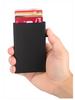 Hand-Push Aluminum Card Holder: Anti-Theft RFID Blocking, Anti-Degaussing, Automatic Pop-Up Credit Card Sleeve