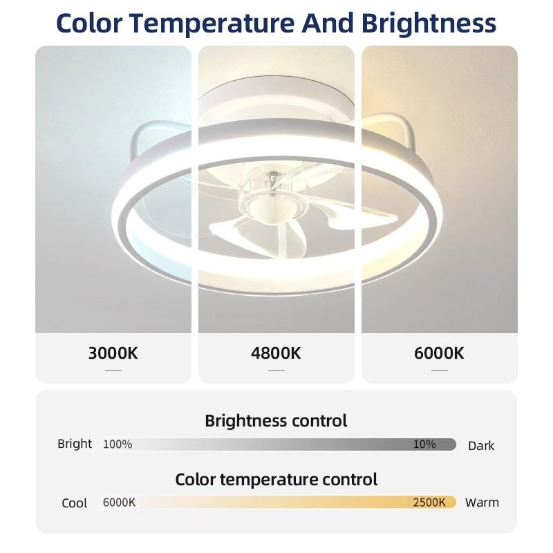 13.5inchs Minimalist Ceiling Fan With Light Household Small Electric Ceiling Fan Light Toilet/Kitchen DC Motor Fan Lamp