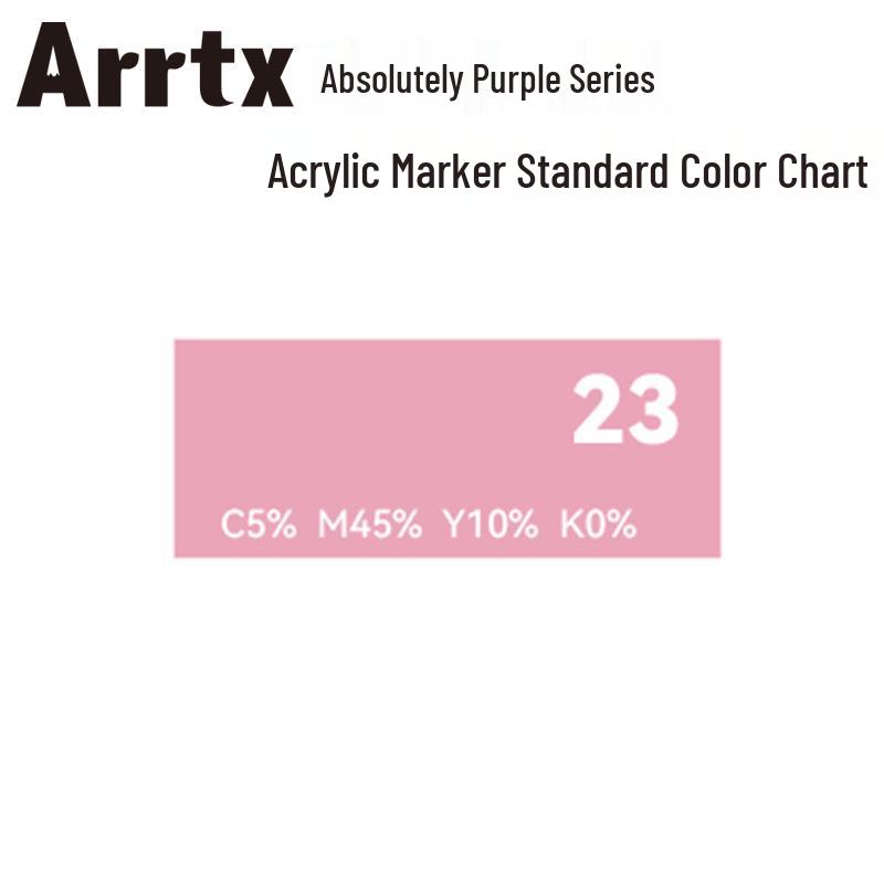 Arrtx Ataishi Akrylový marker s měkkým hrotem, Jeden kus, Absolutní fialová, Styl A/B, 30 barev, Voděodolný, Rychleschnoucí, Krycí.