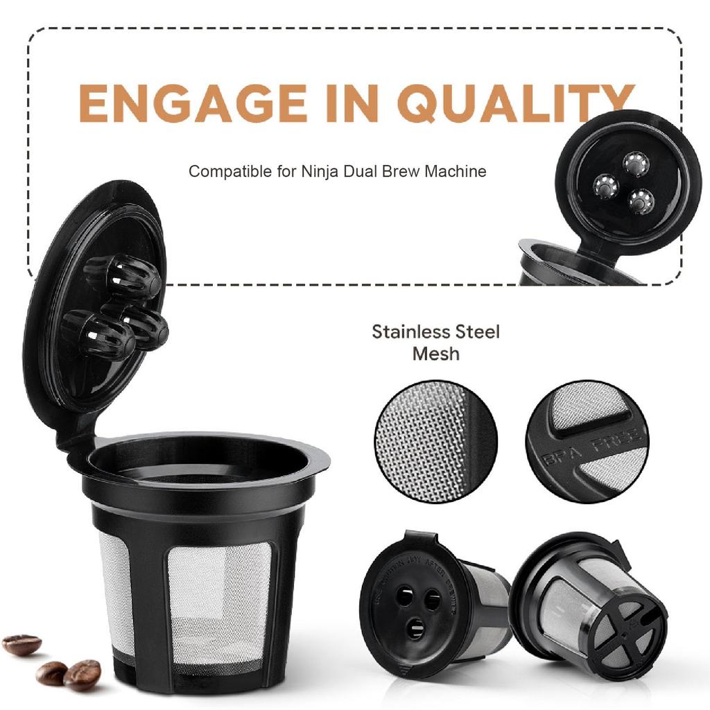 Refillable Coffee for Coffee Easy To Stylish Filter Perfect for Home Use Eco-Friendly Filters, 3-Hole, Makers, Clean, Pods, Mornings,
