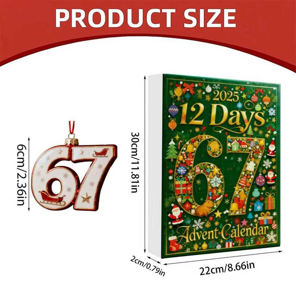 67 Ornaments For Christmas Tree 12-Day 2D Acrylic Funny Party Supplies 67 Christmas Ornament For Fall Winter Garden Indoor