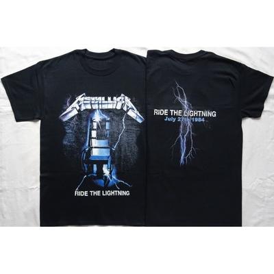 Metallica Ride The Lightning Ανδρικό T-Shirt Κοντομάνικο Βαμβακερά Μπλουζάκια Ρετρό Μεταλλική Μπάντα Τοπ Y2k Μάρκα T-shirt Ανδρικά Γυναικεία Ρούχα