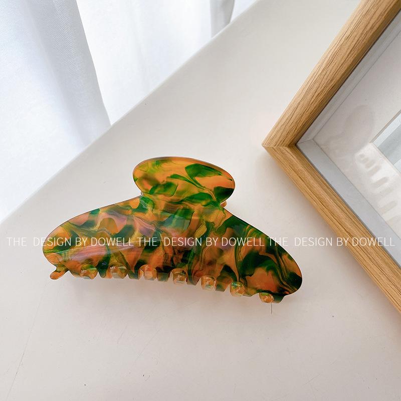 

Акриловая заколка-краб для волос, модная, идеально подходит для изысканных причесок, доступна в нескольких цветах Retro Green Yellow