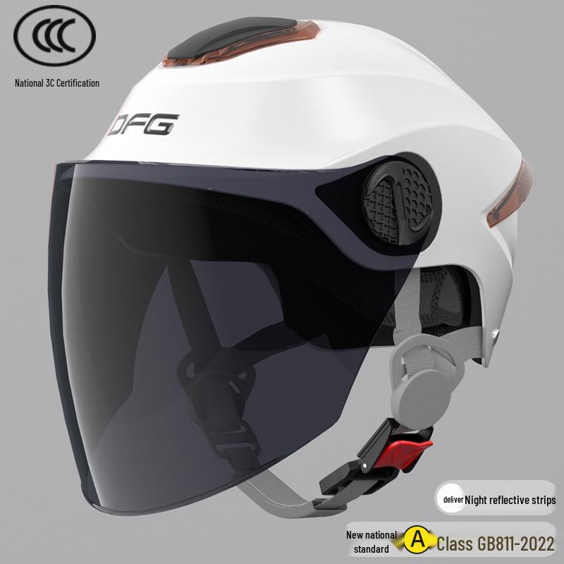 Certified Universal Half Helmet for Men & Women - Summer Sun Protection, All Seasons Motorcycle Use