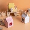 Sommer Keramik Hamster Versteck, Haus für Kleintiere in Form einer Milchpackung, Meerschweinchen Rennmaus Maus Zwerghamster Lebensraum Höhle Bett