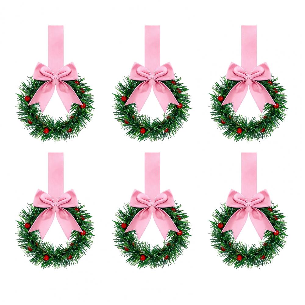 

Festive Wreath Traditional Christmas Wreath Festive Christmas Kitchen Cabinet Wreaths with Ribbon Berry Accents for Farmhouse M рожевий