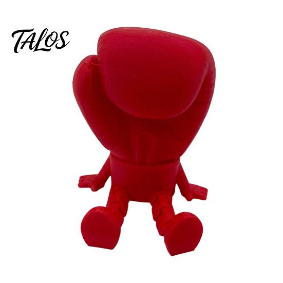 Desk Ornament for Boxing Fans 3D Printed Glove Figurine, Posable Jointed Action Figure Desktop Ornament, Matte Creative Figurine Red Trendy