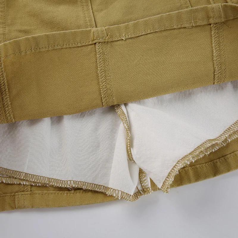 Y2K Estetika Základní páskové mikrosukně s nízkým pasem Móda z roku 2000 Sexy kapsy Bílá džínová sukně Roztomilé kalhoty Klubové oblečení